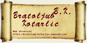 Bratoljub Kotarlić vizit kartica